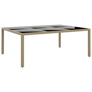 Table de jardin Beige - Métal - Polyrotin - 200 x 75 x 200 cm