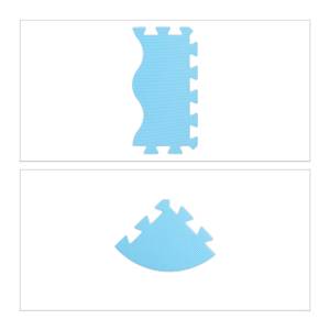 Puzzlematte mit Rand 120 x 120 cm Blau - Weiß - Kunststoff - 150 x 1 x 150 cm