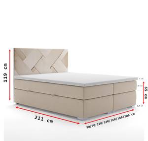 Boxspringbett BENETI Breite: 140 cm - H4