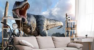 Fototapete DINOSAURIER Wolken Fels 3D 300 x 210 x 210 cm