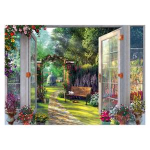 Puzzle Blick auf den Garten Papier - 28 x 6 x 38 cm