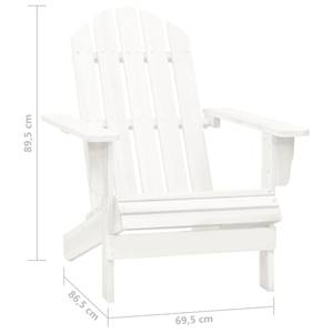 Chaise de jardin Blanc - Métal - Bois massif - 40 x 45 x 40 cm