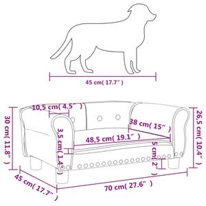 Hundebett 3015967 Dunkelgrau - 70 x 45 cm