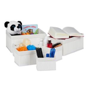 Set de 6 paniers de rangement Blanc