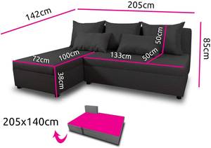 Ecksofa Pono Schwarz