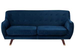 3-Sitzer Sofa BODO Blau - Gold - Marineblau - Eiche Dunkel