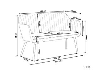 2-Sitzer Sofa TABY Schwarz - Eiche Hell