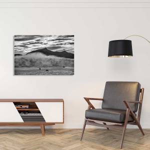 Tableau noir et blanc deco surf belharra 45 x 30 cm - Verre