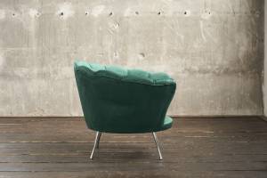 Fauteuil NARLA, tissu Velvet Fauteuil NARLA de KAWOLA, fauteuil capitonné, tissu Velvet vert - Vert