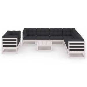 Salon de jardin (lot de 10) 3009856-2 Anthracite - Blanc