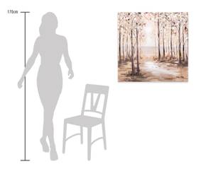 Acrylbild handgemalt Naturparadies Beige - Massivholz - Textil - 80 x 80 x 4 cm