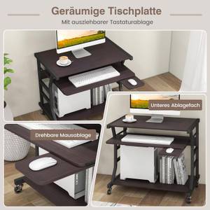 Computertisch  CB10497BN Braun - Holzwerkstoff - 50 x 75 x 75 cm