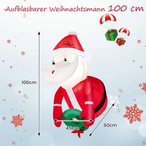 Weihnachtsmann aufblasbar Rot - Kunststoff - 60 x 100 x 45 cm