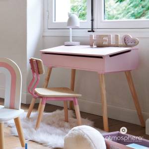 – Schulschreibtisch, Notenständer, Holz Pink - Holzwerkstoff - 45 x 63 x 64 cm