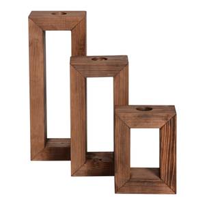 Lot de 3 supports de bougies Nyborg Marron - Bois massif - 15 x 39 x 9 cm