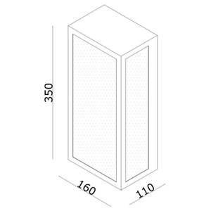 Wandleuchte Marvin Schwarz - Metall - 16 x 35 x 11 cm