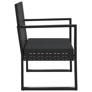 Gartensessel 362324 Schwarz - Metall - Polyrattan - 51 x 74 x 57 cm