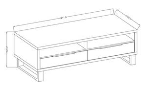 Lowboard HALLE Braun - Holzwerkstoff - 124 x 50 x 50 cm