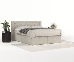 Premium Boxspringbett Jayleen Beige - Grau - Breite: 180 cm