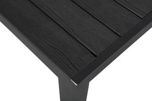 Table de jardin Fuccy Noir - En partie en bois massif - 205 x 75 x 90 cm