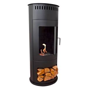 Ethanolkamin Glow Fire Bergen Ofen Schwarz - Glas - Metall - 45 x 113 x 45 cm