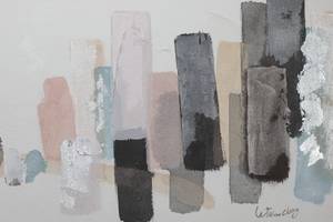 Acrylbild handgemalt Individualismus Beige - Grau - Massivholz - Textil - 150 x 50 x 4 cm