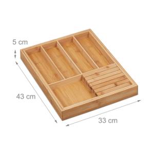 Ausziehbarer Besteckkasten aus Bambus Braun - Bambus - Holzwerkstoff - 55 x 5 x 43 cm