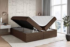 Boxspringbett mit Topper MARCE-BW Braun - Breite: 160 cm - H4