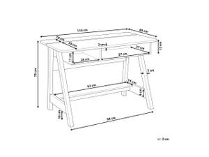 Bureau JACKSON Marron - Blanc - Bois manufacturé - 110 x 75 x 60 cm