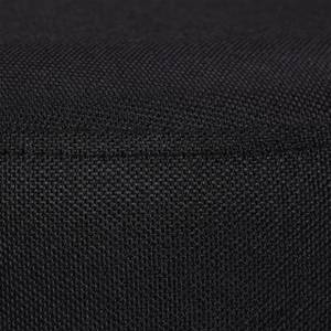 Table d'appoint avec tabouret noir Noir - Verre - Métal - Textile - 40 x 40 x 40 cm