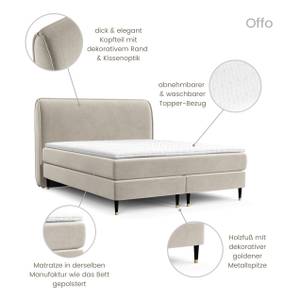 Boxspringbett Offo Beige - Breite: 160 cm