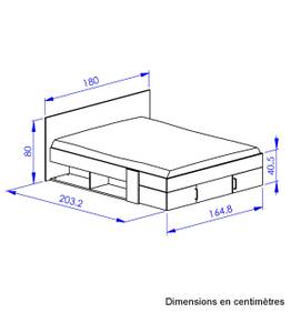 Lit avec Rangements 160x200 cm - Swive Beige - Bois manufacturé - 204 x 80 x 204 cm