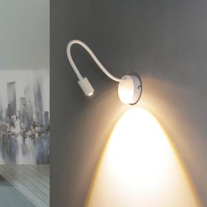 Wandlampe LAGOS Weiß - Metall - Textil - 10 x 48 x 10 cm