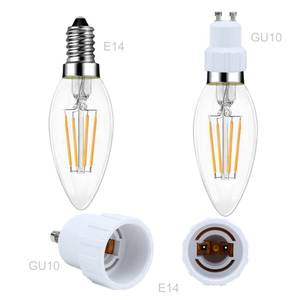 4x GU10 auf E14 Lampensockel Adapter Weiß - Kunststoff - 4 x 9 x 9 cm