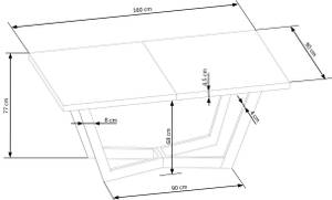 Esstisch Massive 250 x 77 x 90 cm - Schwarz