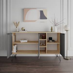 Sideboard Clara Grau - Holzwerkstoff - 36 x 83 x 142 cm