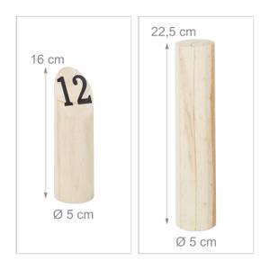 Kubb Wikingerspiel Schwarz - Braun - Holzwerkstoff - 5 x 23 x 5 cm