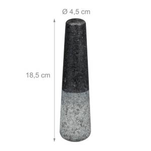Mortier carré et pilon en granit Noir - Gris - Pierre - 20 x 12 x 20 cm