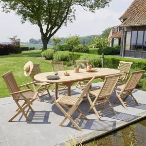 Gartenlounge MIDLAND (Set 9) Braun - Massivholz - 100 x 75 x 180 cm