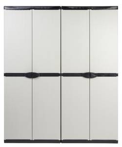 Spindschrank + Schrank 3 Einlegeböden Grau - Kunststoff - 40 x 168 x 136 cm