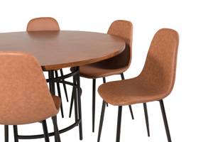 Essgruppe Copenhagen (7-teilig) Braun - Massivholz - 140 x 74 x 140 cm