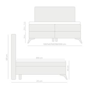 Boxpringsbett Aggaz Premium Ecru - Breite: 200 cm
