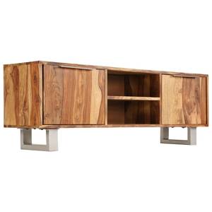 TV-Möbel 246203 Braun - Metall - Massivholz - Holzart/Dekor - 118 x 40 x 30 cm