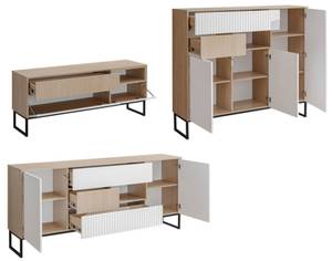 Wohnzimmer-Set ZOE 3-teilig Braun - Holzwerkstoff - 494 x 132 x 40 cm