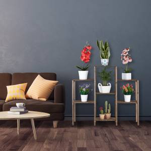 Braunes Blumenregal aus Holz 89 x 70 x 27 cm