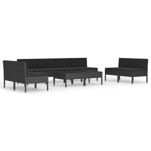 Garten-Lounge-Set (10-teilig) 3009677-7 Schwarz