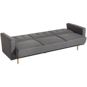 Jesper Sofa 3-Sitzer mit Bettfunktion Grau - Textil - Holz teilmassiv - 224 x 84 x 82 cm