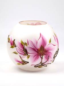 Vase en verre peint à la main Rose foncé - Verre - 18 x 16 x 18 cm