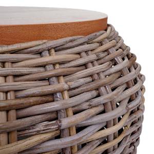 Beistelltisch M30 Braun - Metall - Rattan - Holzart/Dekor - 49 x 33 x 49 cm