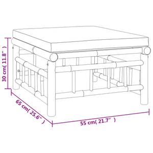 Gartenhocker 3028342-2 Weiß - Bambus - 55 x 30 x 65 cm